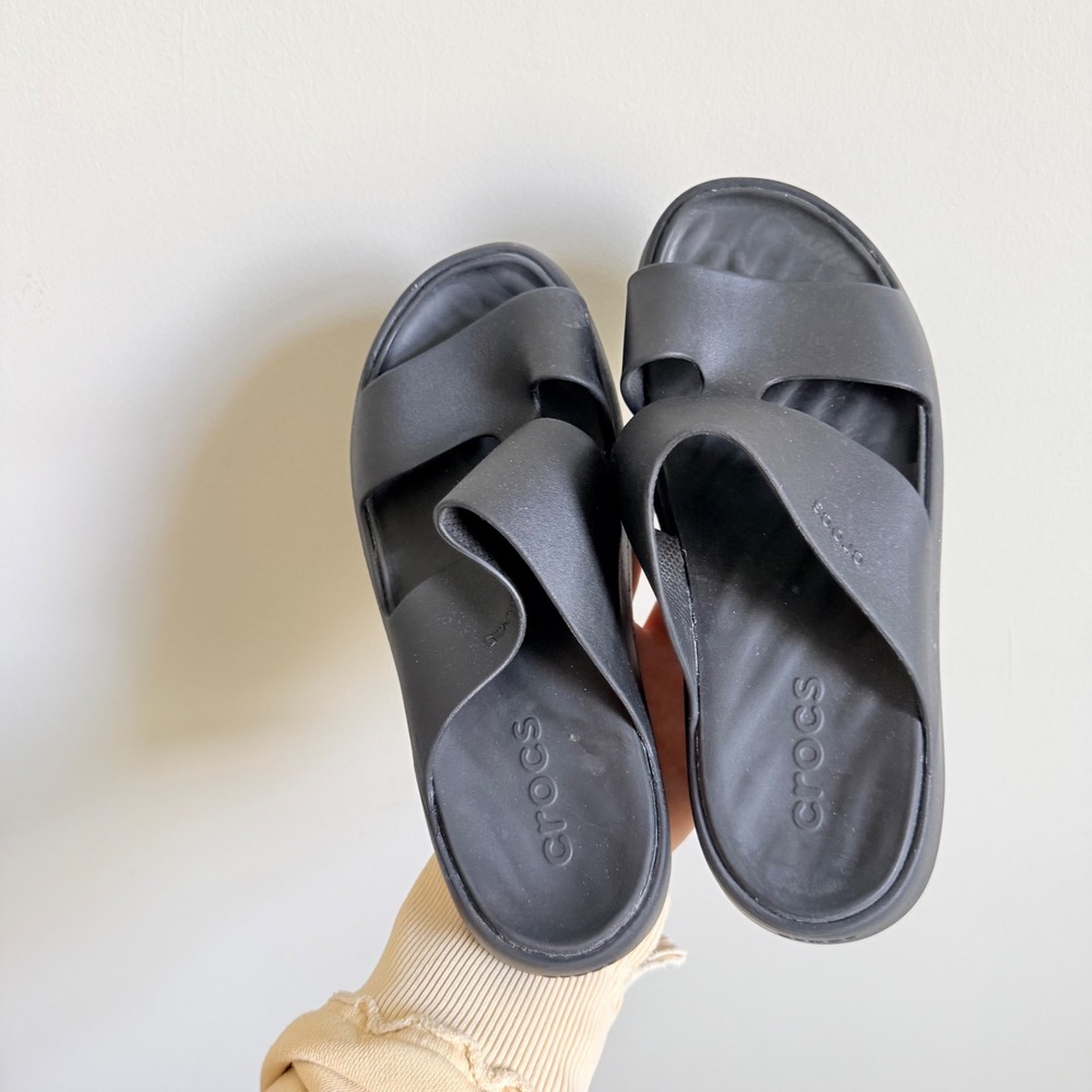 Crocs Brooklyn H-Strap Platform Slides Black Women Size 8 Sandals 208381-001 - Picture 6 of 6
